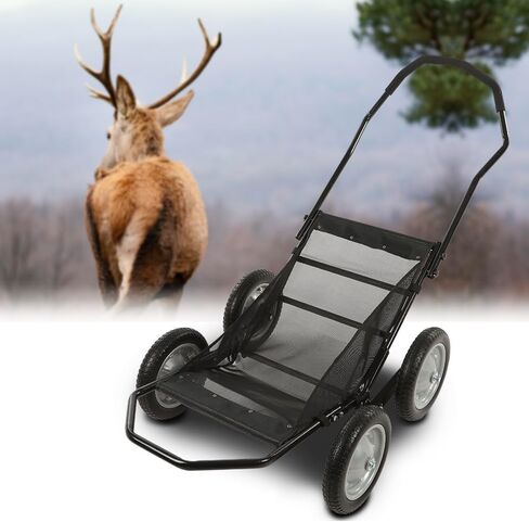 G-PLUS 500 Pounds Capacity Foldable Multi Use Deer Game Recovery Cart Utility Gear Dolly with 4 Oversized Wheels All Terrain Cart Black in Saudi Arabia
