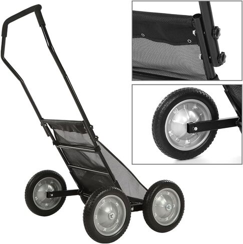 G-PLUS 500 Pounds Capacity Foldable Multi Use Deer Game Recovery Cart Utility Gear Dolly with 4 Oversized Wheels All Terrain Cart Black in Saudi Arabia
