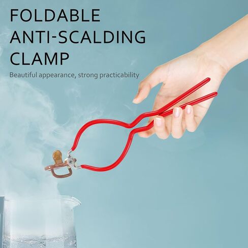 Heat Resistant Bottle Sterilise Tong and Anti-Slip Bottle Clip for Feeding Red with Jar for Kitchen and Use in Saudi Arabia