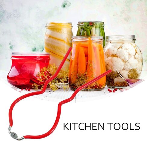 Heat Resistant Bottle Sterilise Tong and Anti-Slip Bottle Clip for Feeding Red with Jar for Kitchen and Use in Saudi Arabia