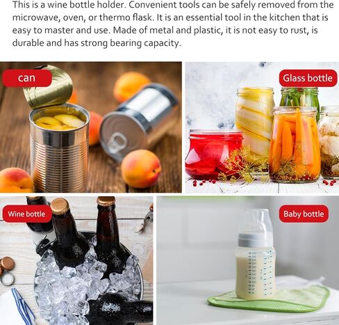 Heat Resistant Bottle Sterilise Tong and Anti-Slip Bottle Clip for Feeding Red with Jar for Kitchen and Use in Saudi Arabia