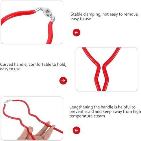 Heat Resistant Bottle Sterilise Tong and Anti-Slip Bottle Clip for Feeding Red with Jar for Kitchen and Use in Saudi Arabia