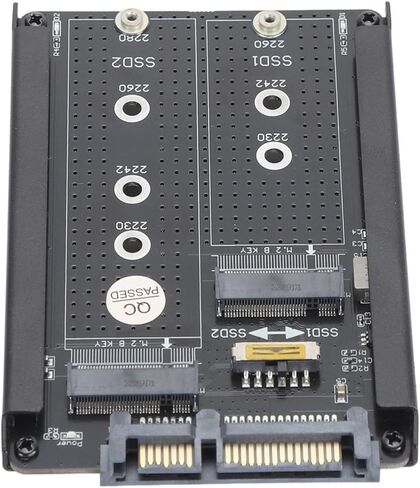 Dual M.2 SSD to 2.5inch Adapter, NGFF B M Key SSD Card with III 6Gbps Interface, for 2230 2242 2260 2280 in Saudi Arabia