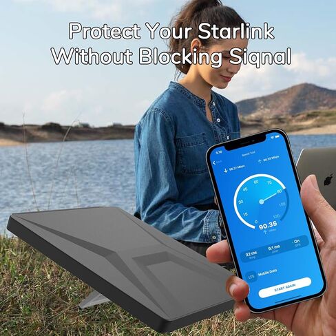 غطاء حافظة واقية من السيليكون السائل الصغير من Starlink يناسب طبق Starlink، غطاء مقاوم للصدمات مصمم لطبق الأقمار الصناعية، حقيبة محمولة للتخييم في الهواء الطلق والسفر، لا فقدان للإشارة - أسود in Kuwait