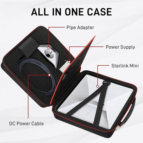 YOREPEK Carrying Case for Starlink Mini, Travel Case for Starlink Mini with Lock, Waterproof Shockproof Bag for Star Link Accessories Satellite Dish with Shoulder Strap, Plastic Feet, for Camping, RV in Saudi Arabia