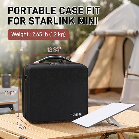 YOREPEK Carrying Case for Starlink Mini, Travel Case for Starlink Mini with Lock, Waterproof Shockproof Bag for Star Link Accessories Satellite Dish with Shoulder Strap, Plastic Feet, for Camping, RV in Saudi Arabia