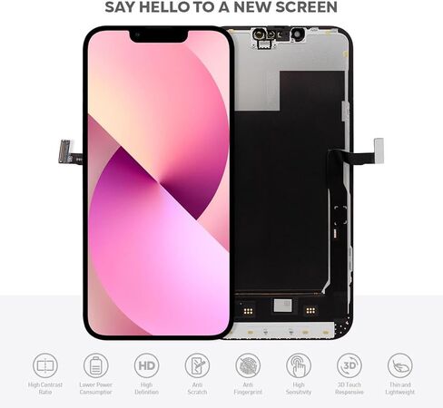 LCD Screen Replacement for iPhone 13 Pro Max (A2484, A2641, A2644, A2645, A2643) 6.7 inch 3D Touch Screen Display Digitizer Frame Assembly Repair Kit with Repair Tools in Saudi Arabia