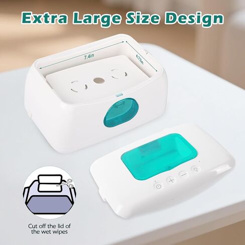 Baby Wipe Warmer with 16-Level Precision Heating, Portable USB-Powered Wet Wipe Warmer, Auto-Lift Spring Wet Wipes Dispenser, Gentle 45°-60° Diaper Wipes Warmer for Diaper Changes, Home & Travel Use in Saudi Arabia