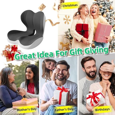 Seat Cushion for Long Sitting Office Worker, Memory Foam Chair Cushion for Car, Truck, Home Chair & Office Seat L-Shaped Ergonomic Design(Black Gray) in Kuwait