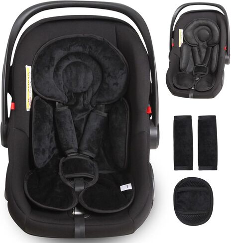 Infant Car Seat Insert for Newborn Girls Boys, 3 in 1 Reversible Cushion for Carseat with Strap Pads Buckle Cover Extra Soft Carseat Support Pad for All Season, Pink in Saudi Arabia
