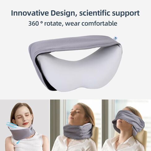 وسائد سفر للطائرات، وسادة رقبة من إسفنج الذاكرة لتوفير الراحة على متن الطائرة، وسادة سفر للرقبة مع قناع العين الخاص بها، تصميم مريح للسفر وركوب السيارات والمكاتب والاستخدام المنزلي، مقاسات M-L in Kuwait