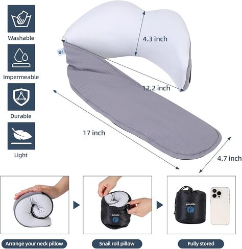 وسائد سفر للطائرات، وسادة رقبة من إسفنج الذاكرة لتوفير الراحة على متن الطائرة، وسادة سفر للرقبة مع قناع العين الخاص بها، تصميم مريح للسفر وركوب السيارات والمكاتب والاستخدام المنزلي، مقاسات M-L in Kuwait