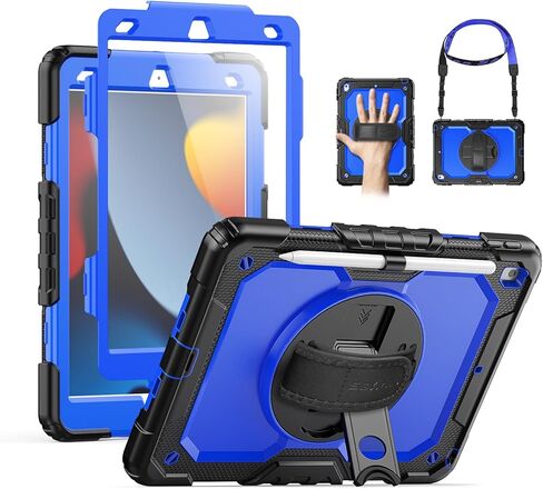 حافظة SEYMAC لجهاز iPad Pro 13 بوصة M5 2025 / M4 2024، حافظة واقية شديدة التحمل مقاومة للصدمات مع واقي شاشة، حامل دوار 360 درجة، حزام اليد/الكتف وحامل قلم، أسود in Kuwait