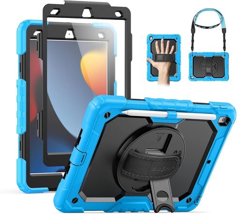 حافظة SEYMAC لجهاز iPad Pro 13 بوصة M5 2025 / M4 2024، حافظة واقية شديدة التحمل مقاومة للصدمات مع واقي شاشة، حامل دوار 360 درجة، حزام اليد/الكتف وحامل قلم، أسود in Kuwait