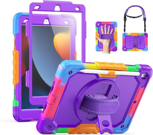 حافظة SEYMAC لجهاز iPad Pro 13 بوصة M5 2025 / M4 2024، حافظة واقية شديدة التحمل مقاومة للصدمات مع واقي شاشة، حامل دوار 360 درجة، حزام اليد/الكتف وحامل قلم، أسود in Kuwait