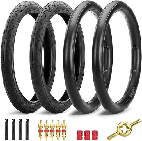Rear 16x1.75/2.125 Stroller Tires and Tubes - 2Sets 16" Inner & Outer Tires Replacements for 3-Wheel Jogging Strollers, Compatible with BOB Revolution SE/Pro/Flex/SU/Ironman, Single & Double Models in Saudi Arabia