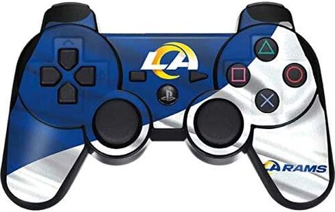 غلاف Skinit المخصص للألعاب متوافق مع وحدة التحكم اللاسلكية PS3 Dual Shock - تصميم علم NFL Los Angeles Rams المرخص رسميًا in Kuwait