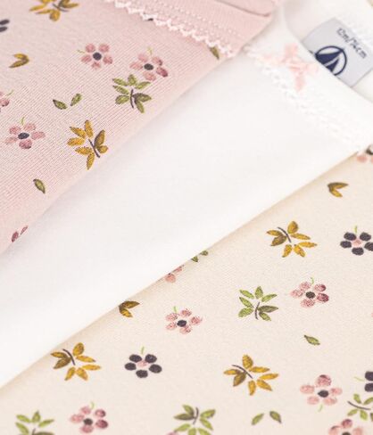 Petit Bateau Baby Girl 3 Pack LS Floral and Solid Bodysuits SIZES 3-24 MONTHS in Saudi Arabia