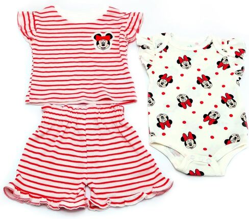 مجموعة ملابس ديزني للفتيات الصغيرات 3 قطع من Magic Threadz Aristocats Marie Minnie Pooh Stitch Bambi (0/3M–24M) in Kuwait