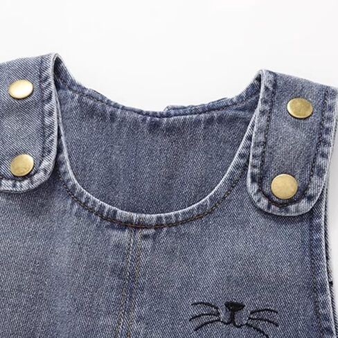 Toddler Baby Easter Outfit Overall Pants Boy Girl Bunny Ear Denim Romper with Pom Pom Tail Jeans Jumpsuit in Kuwait
