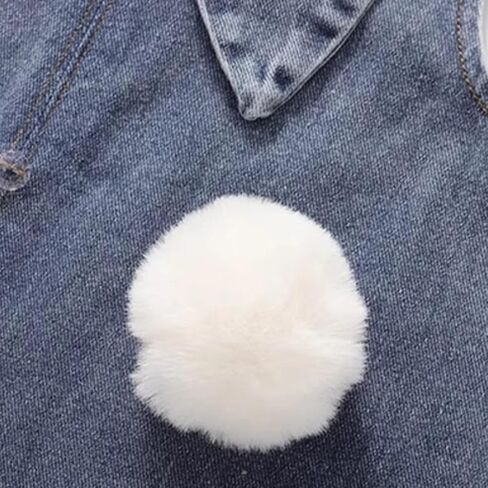 Toddler Baby Easter Outfit Overall Pants Boy Girl Bunny Ear Denim Romper with Pom Pom Tail Jeans Jumpsuit in Kuwait