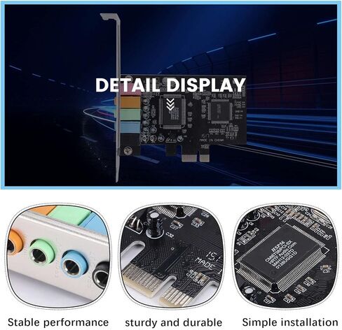 بطاقة صوت PCIe 5.1، بطاقة صوت محيطية PCI Express صوت ستيريو ثلاثي الأبعاد مع شريحة صوت عالية الأداء للكمبيوتر الشخصي CMI8738 in Kuwait