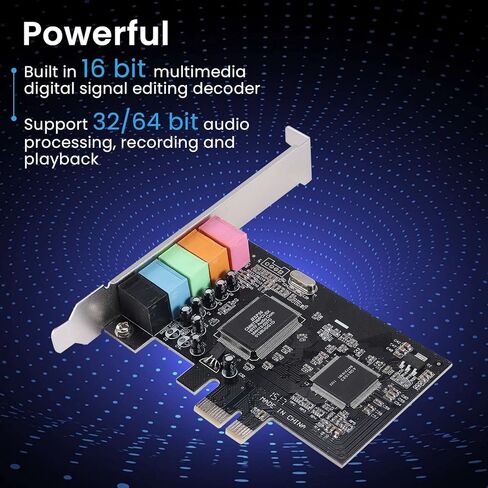بطاقة صوت PCIe 5.1، بطاقة صوت محيطية PCI Express صوت ستيريو ثلاثي الأبعاد مع شريحة صوت عالية الأداء للكمبيوتر الشخصي CMI8738 in Kuwait