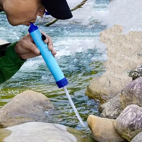 1Pc Outdoor Water Filter Straw, 0.01 Micron 4-Stage Filtration, Portable Survival Purifier for Travel, Wilderness, Emergency - ABS Material in Saudi Arabia