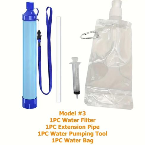 1Pc Outdoor Water Filter Straw, 0.01 Micron 4-Stage Filtration, Portable Survival Purifier for Travel, Wilderness, Emergency - ABS Material in Saudi Arabia