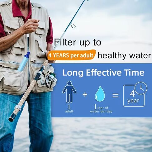 1Pc Outdoor Water Filter Straw, 0.01 Micron 4-Stage Filtration, Portable Survival Purifier for Travel, Wilderness, Emergency - ABS Material in Saudi Arabia