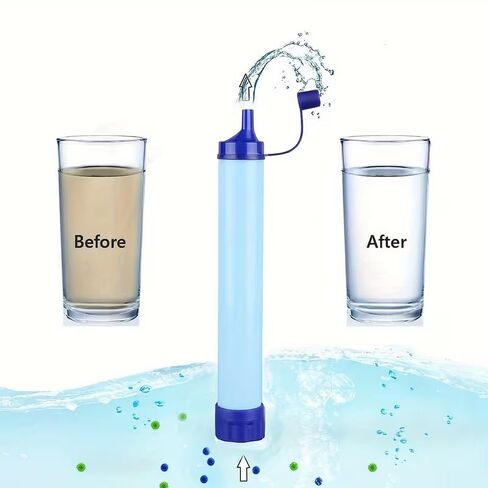 1Pc Outdoor Water Filter Straw, 0.01 Micron 4-Stage Filtration, Portable Survival Purifier for Travel, Wilderness, Emergency - ABS Material in Saudi Arabia