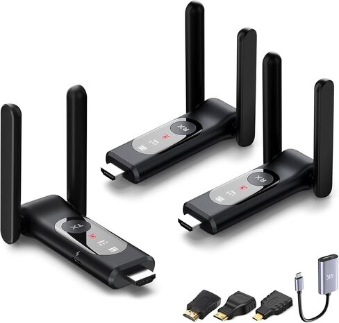 Wireless HDMI Transmitter and 4 Receivers,Up to 8 RX,Extender Plug and Play | 165FT,Smart Thermal Control,LED Display,2.4+5.8GHz Wirelessly Expansion from Laptop/PC/Cable Box to Multiple TVs/Projectors in Saudi Arabia