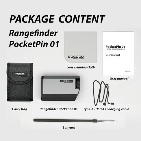 Gogogo Sport Vpro PocketPin 01 Mini Rangefinder with Slope, 1200 Yards Range Finder for Golf, Disc Golf and Hunting, Rechargeable, Flaglock in Saudi Arabia