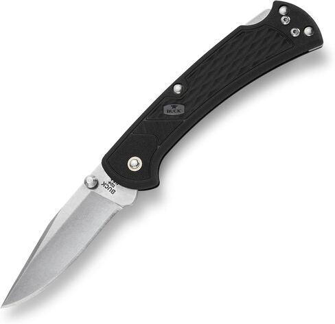 Buck Knives 112 Slim Select Folding Lockback Pocket Knife with Thumb Studs and Removable/Reversible Deep Carry Pocket Clip, Nylon Handles, 3" 420HC Blade in Kuwait