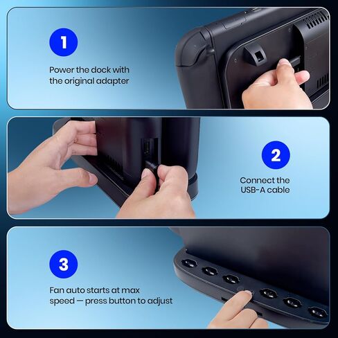 NEWDERY Cooling Fan for Nintendo Switch 2 Dock with Dual Fans, 3 Adjustable Speeds, RGB Light Modes, 6 Game Card Slots & 3 USB Ports, Heat Dissipation Base for Switch 2 Console in Saudi Arabia