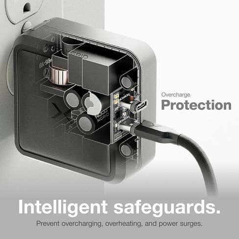 NOCO XGrid X100: شاحن USB-C بقدرة 100 واط - محول طاقة GaN مزدوج المنفذ مع PD 3.0 وQC 4.0+ وPPS - شحن سريع مع توزيع ذكي للطاقة - قابس حائط قابل للطي، مدرج في قائمة UL in Kuwait