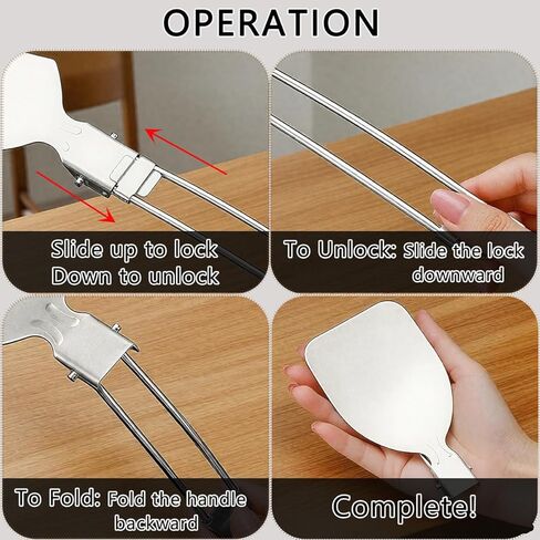 6Pcs Camping Cooking Utensil Set，Camp Kitchen Utensil Set，Stainless Steel Portable Folding Outdoor Cooking Utensil for RV Car,Tent Campers,Outdoor Picnics BBQ in Saudi Arabia