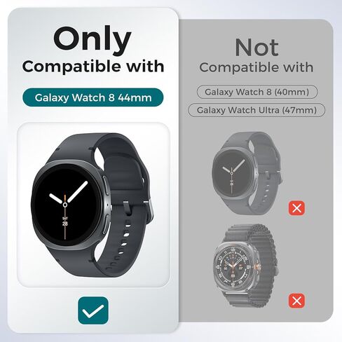 حافظة Goton Rugged Band لساعة Samsung Galaxy Watch 8 Ultra مع حزام وواقي شاشة لساعة Galaxy Watch 8 حزام سيليكون فائق النعومة مع غطاء واقٍ متين للرجال - أسود in Saudi Arabia