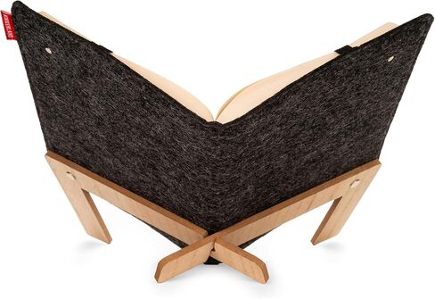 Kikkerland Book Voyager – Portable Felt Book Cover & Beechwood Stand with Straps for Books & Cookbooks in Saudi Arabia