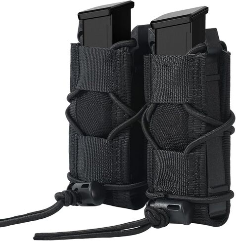 Pistol Double Magazine Holster, Double 9mm Mag Pouch,Wrap Belt Holder for 9MM/Glock/Single/Dual Stack Gun Magazines Pouches in Saudi Arabia