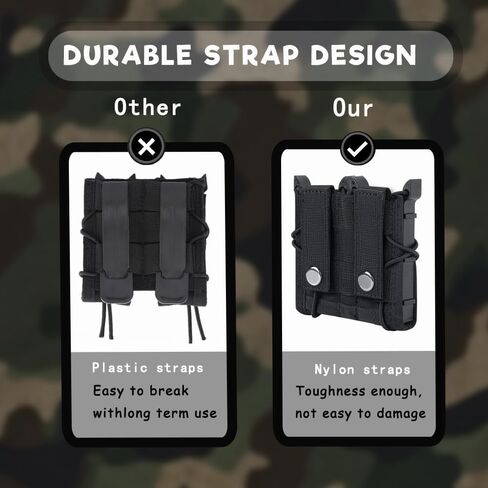 Pistol Double Magazine Holster, Double 9mm Mag Pouch,Wrap Belt Holder for 9MM/Glock/Single/Dual Stack Gun Magazines Pouches in Saudi Arabia