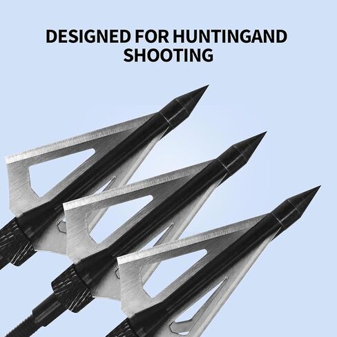 Archery Broadheads, 100 Grains Screw in Arrow Archery 3 Blades Hunting Heads Arrow Tips Compatible Crossbow& Compound Bow with Broadhead Storage Case (12PCS) in Saudi Arabia