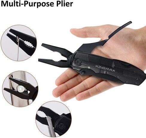 KINGMAX Pocket Knife,Multitool Tactical Knife with Blade,Saw, Plier, Screwdriver, Bottle Opener,Folding Knife Built with Full Stainless Steel,Perfect Tool for Men,Camping,Emergency,Outdoor,Daily Use. in Saudi Arabia