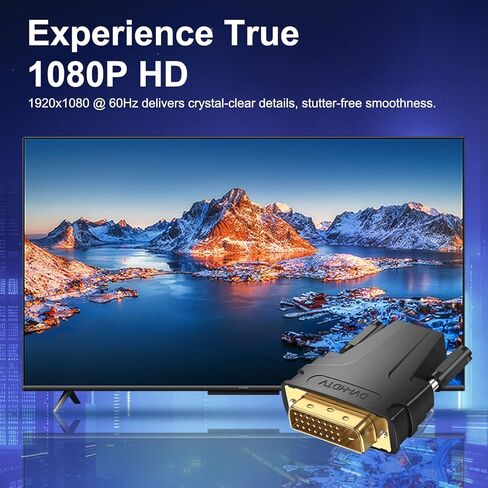 محول Meliya 2 Pack DVI إلى HDMI، محول DVI ذكر ثنائي الاتجاه مطلي بالذهب إلى HDMI أنثى 4K 1080P للشاشة، الكمبيوتر الشخصي، PS4، PS3، جهاز العرض، التلفزيون in Kuwait