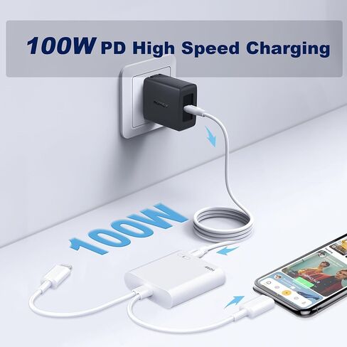 Lightning and USB-C to HDMI Adapter for iPhone to TV, MFi Certified 4K@60Hz Type C to HDMI Adapter with 100W Fast Charge, Lightning to Digital AV adapter for iphone 17/16/15/iPad to TV/Projector in Saudi Arabia