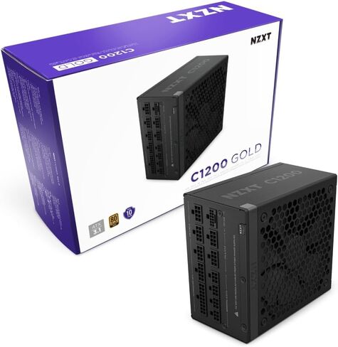 NZXT C850 Gold Core - مصدر طاقة 850 وات ATX 3.1 - 80 Plus Gold - Cybenetics Platinum - وحدات كاملة - PCIe 5.1 600W 12V-2x6 - مروحة صفر دورة في الدقيقة - مكثفات 105 درجة مئوية - أسود in Kuwait