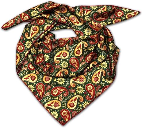 Wild Rag Silk Scarf 36'', Western Cowboy Bandana Square Silky Wild Rags,Turquoise & Brown Minimal Aztec Tribal Scarves for Men & Women in Saudi Arabia