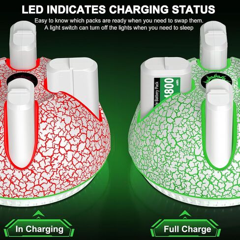 Xbox Rechargeable Battery Pack Compatible with Xbox One Controller Charger with 4X4080mWh Battery for Xbox Series X|S/One S/X/Elite Remote in Saudi Arabia