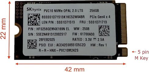 OEM SKHynixx 256GB M.2 PCI-e NVME Internal Solid State Drive 42mm 2242 Form Factor M Key Gen4 in Kuwait