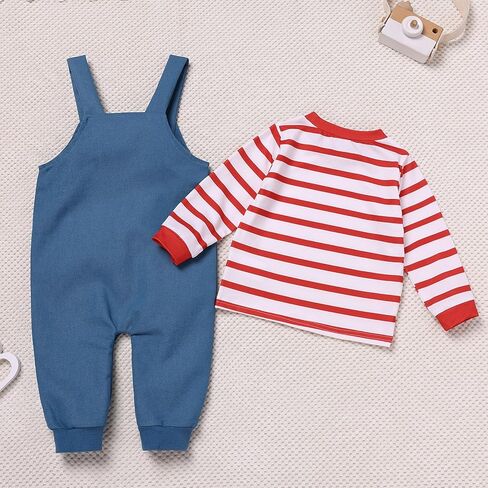 IBAKOM Baby Boy Girl Cow Giraffe Dinosaur Astronaut 1st 2nd Birthday Outfits Toddler Fall Winter Long Sleeve Shirt Overalls in Saudi Arabia